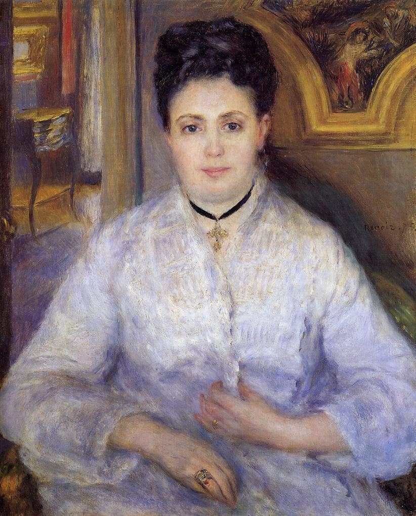 Madame Victor Chocquet by Pierre-Auguste Renoir — hand-painted portrait oil painting reproduction on canvas