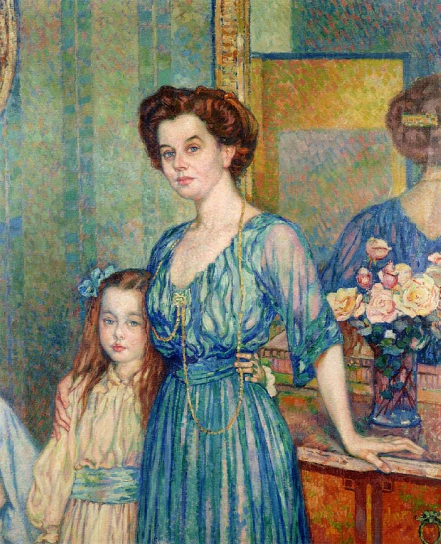 Madame Von Bodenhausen  with her daughter Luli - Theo van Rysselberghe