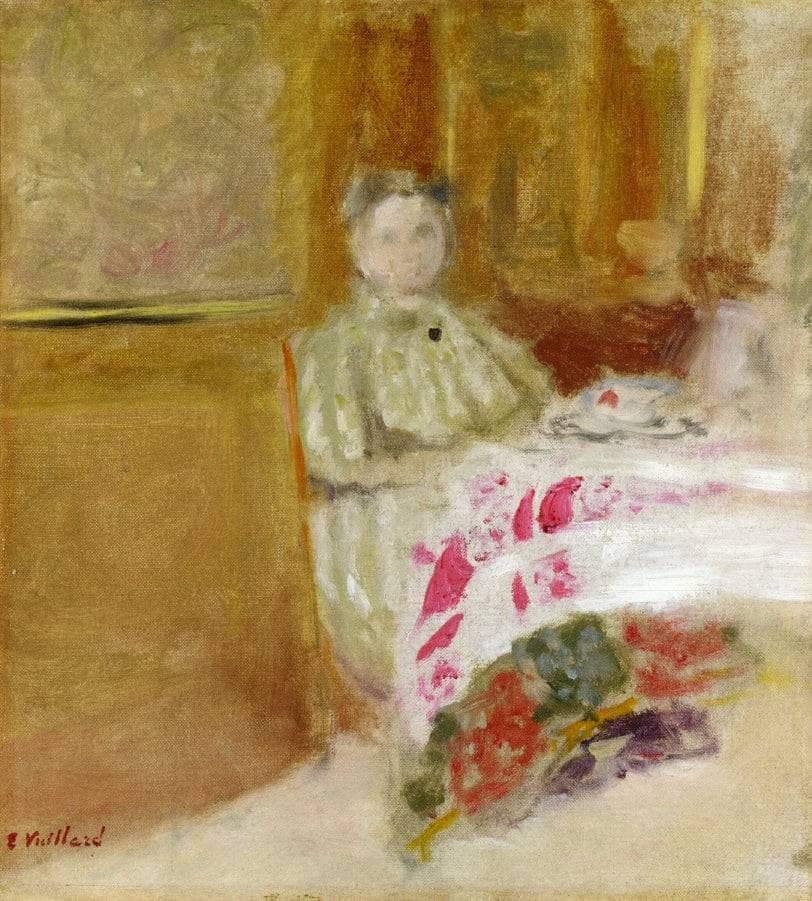 Madame Vuillard at Table by Edouard Vuillard — hand-painted portrait oil painting reproduction on canvas