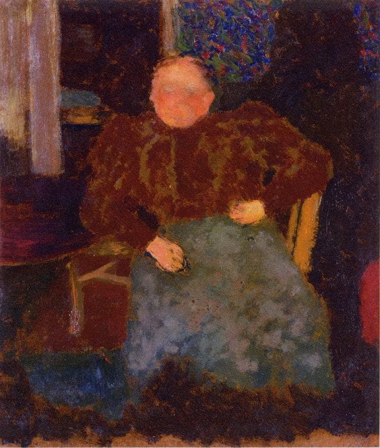 Madame Vuillard Seated by Edouard Vuillard — hand-painted portrait oil painting reproduction on canvas