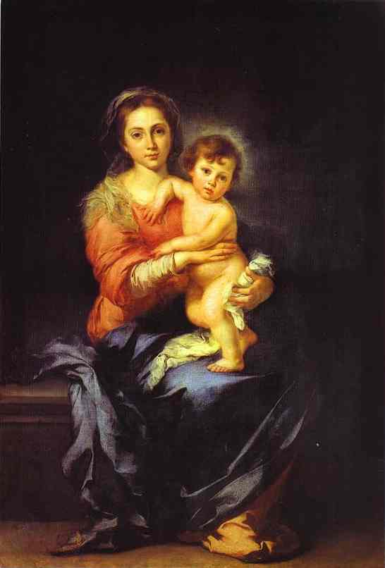 Madonna and Child by Bartolome Esteban Murillo — hand-painted cultural oil painting reproduction on canvas