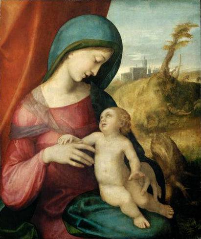 Madonna and Child by Correggio — hand-painted cultural oil painting reproduction on canvas
