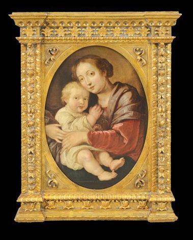 Madonna and Child by Erasmus Quellinus the Younger, hand-painted portrait oil painting reproduction on canvas