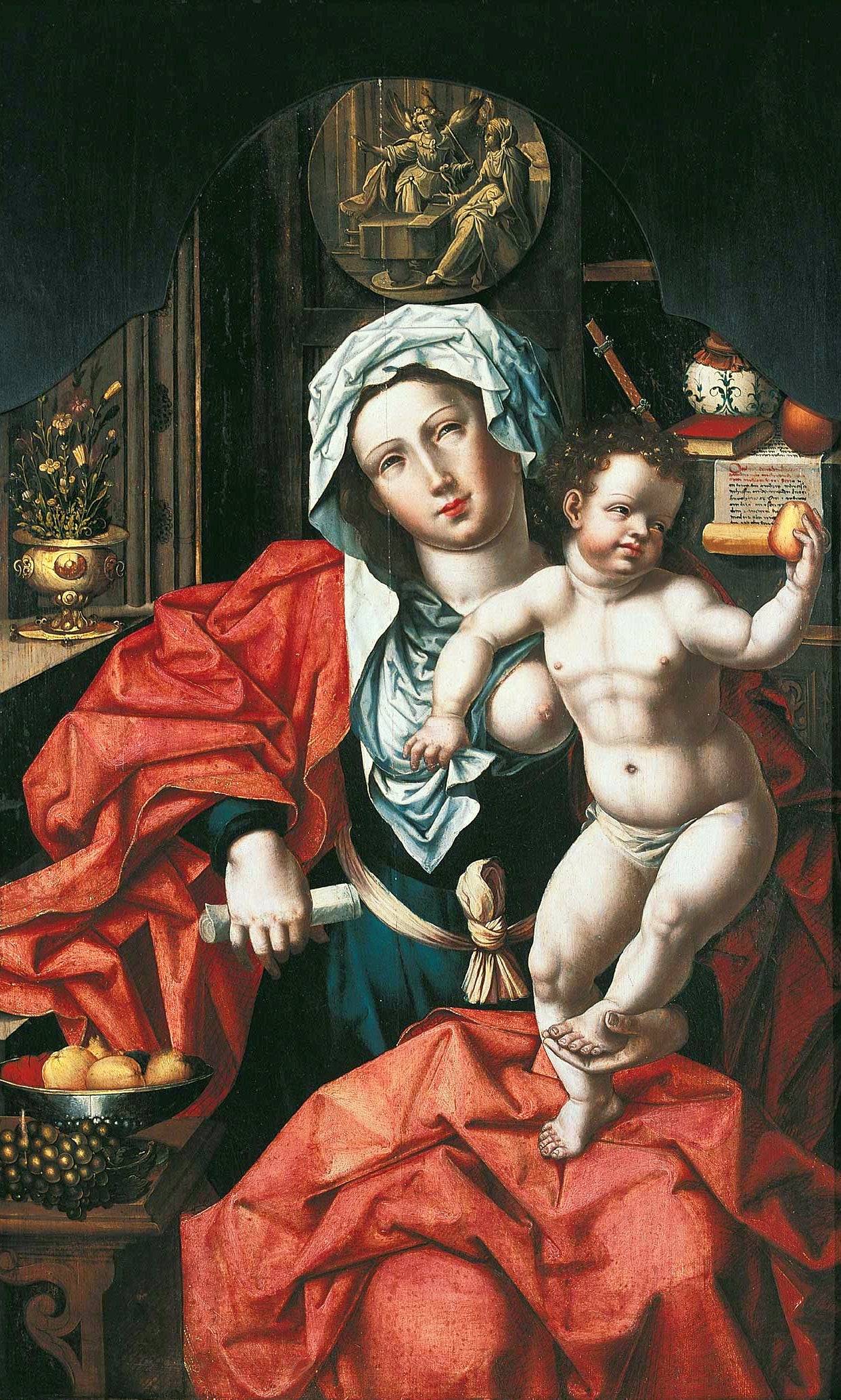 Madonna and Child Holding a Pear - Bernard Van Orley