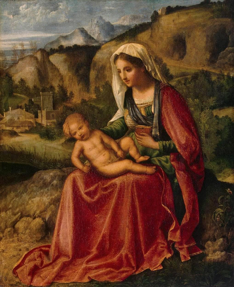 Madonna and Child in a Landscape on gallery wrap