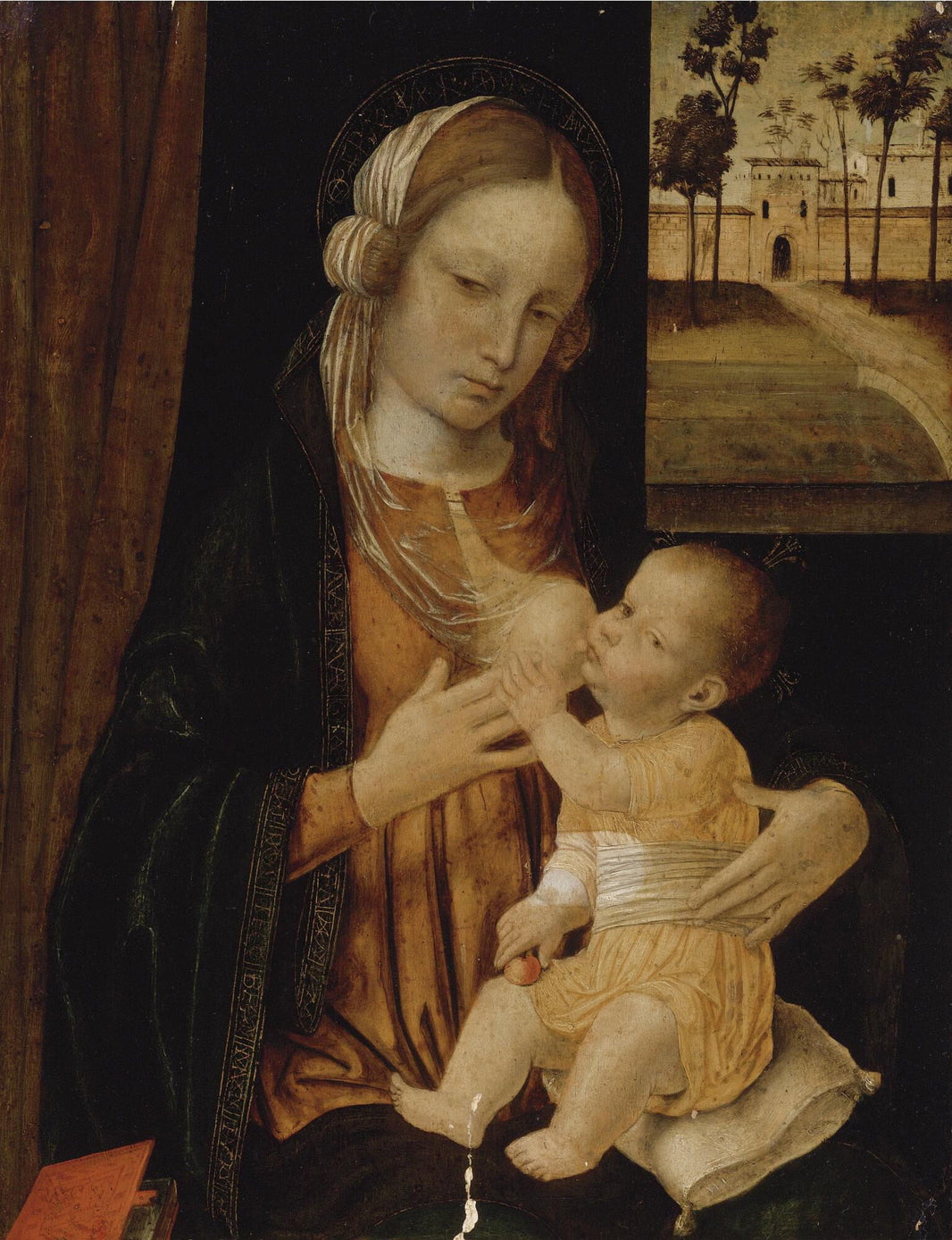 Madonna and Child (Maria Lactans) by Ambrogio Bergognone — hand-painted portrait oil painting reproduction on canvas