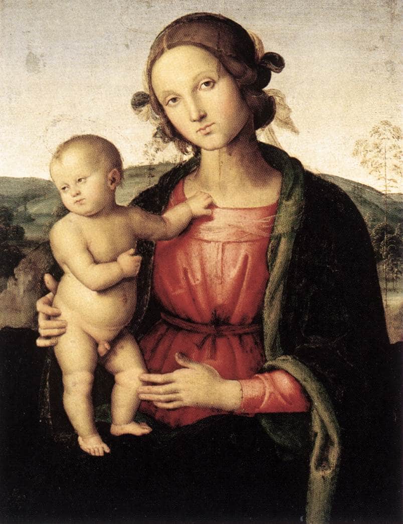 Madonna and Child by Pietro Perugino — hand-painted portrait oil painting reproduction on canvas