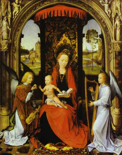 Madonna and Child with Angels in kitchen