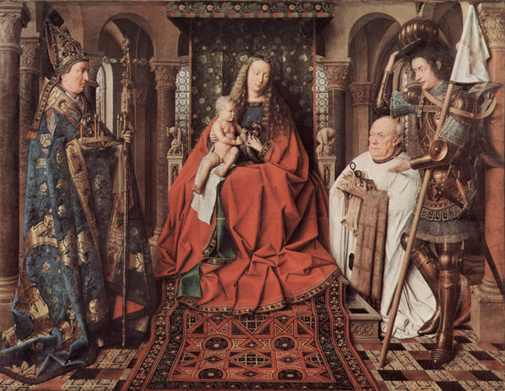 Madonna and Child with Canon Joris van der Paele by Jan van Eyck — hand-painted cultural oil painting reproduction on canvas