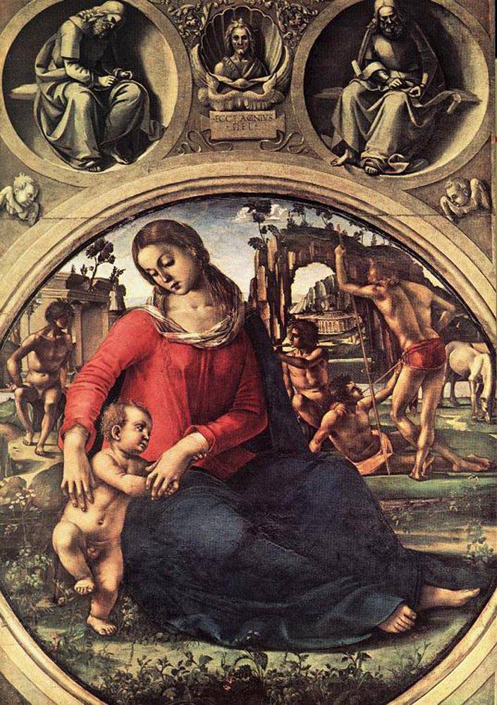 Madonna and Child with Prophets by Luca Signorelli — hand-painted cultural oil painting reproduction on canvas