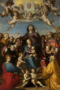Madonna and Child with Saint Anne and the patron saints of Florence by Fra Bartolomeo — hand-painted cultural oil painting reproduction on canvas