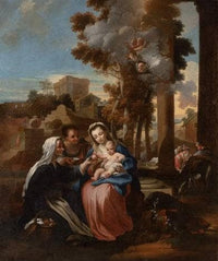 Madonna and Child with Saint Anne by Sebastien Bourdon — hand-painted cultural oil painting reproduction on canvas
