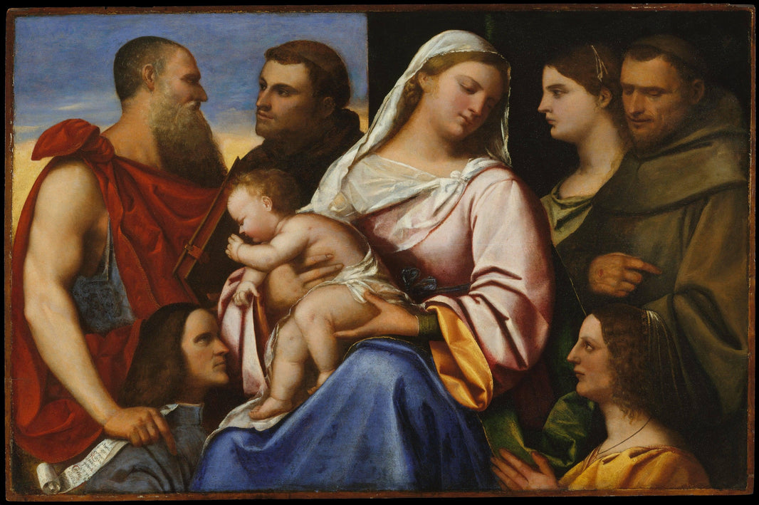 Madonna and Child with Saints and Donors by Sebastiano del Piombo — hand-painted cultural oil painting reproduction on canvas
