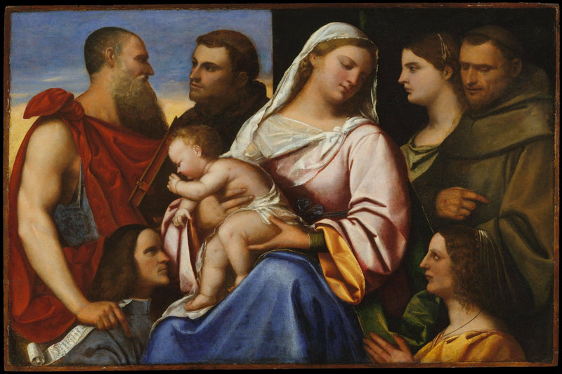 Madonna and Child with Saints and Donors on gallery wrap