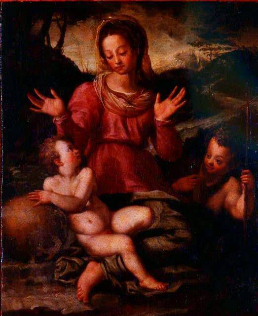 Madonna and Child with St. John the Baptist by Andrea del Sarto — hand-painted cultural oil painting reproduction on canvas
