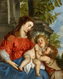 Madonna and Child with St John the Baptist by Erasmus Quellinus the Younger — children oil painting wall art, Baroque