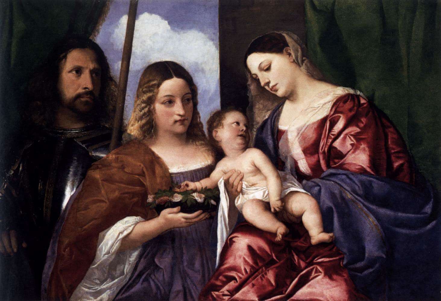 Madonna and Child with Sts Dorothy and George - Titian