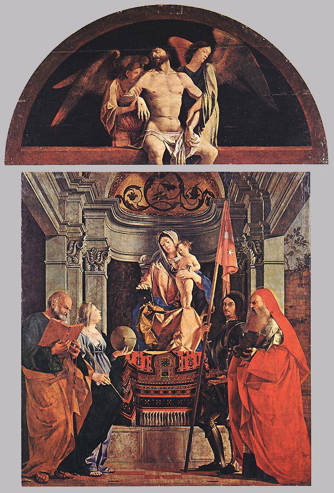 Madonna and Child with Sts Peter, Christine, Liberale, and Jerome - Lorenzo Lotto