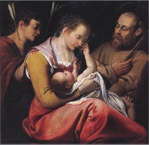 Madonna and Child with Sts Sebastian and Francis - Orazio Gentileschi