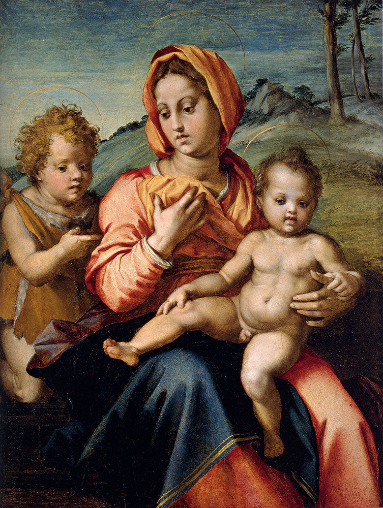 Madonna and Child with the Infant Saint John in a Landscape by Andrea del Sarto — hand-painted cultural oil painting reproduction on canvas