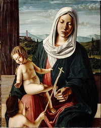 Madonna and Child with the Infant Saint John the Baptist by Michele da Verona — hand-painted cultural oil painting reproduction on canvas