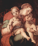 Madonna and Child with the Young Saint John by Jacopo Pontormo — religion oil painting wall art, Mannerism Late Renaissance