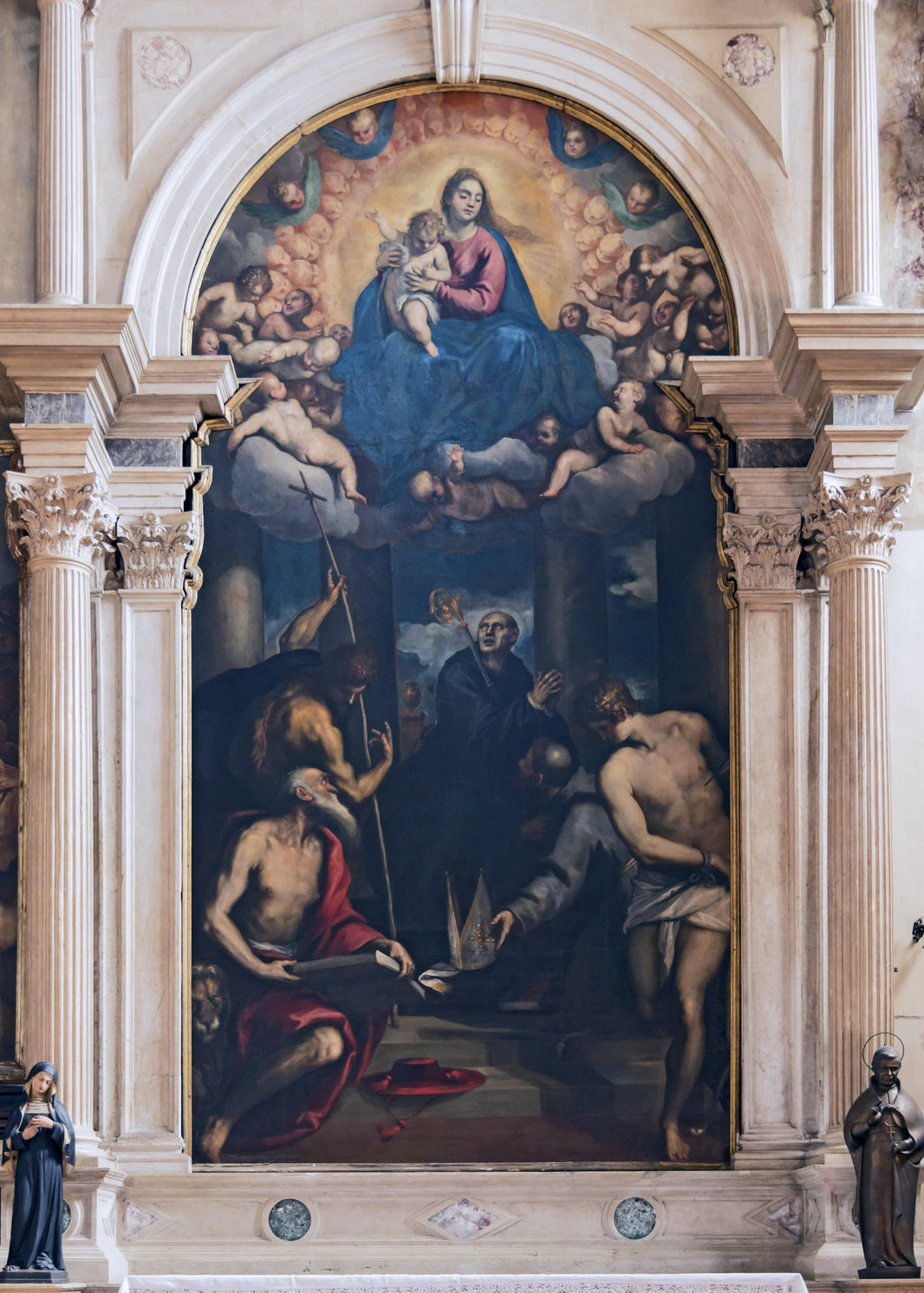 Madonna Col Bambino, San Benedetto E Altri Santi by Palma il Giovane — hand-painted cultural oil painting reproduction on canvas