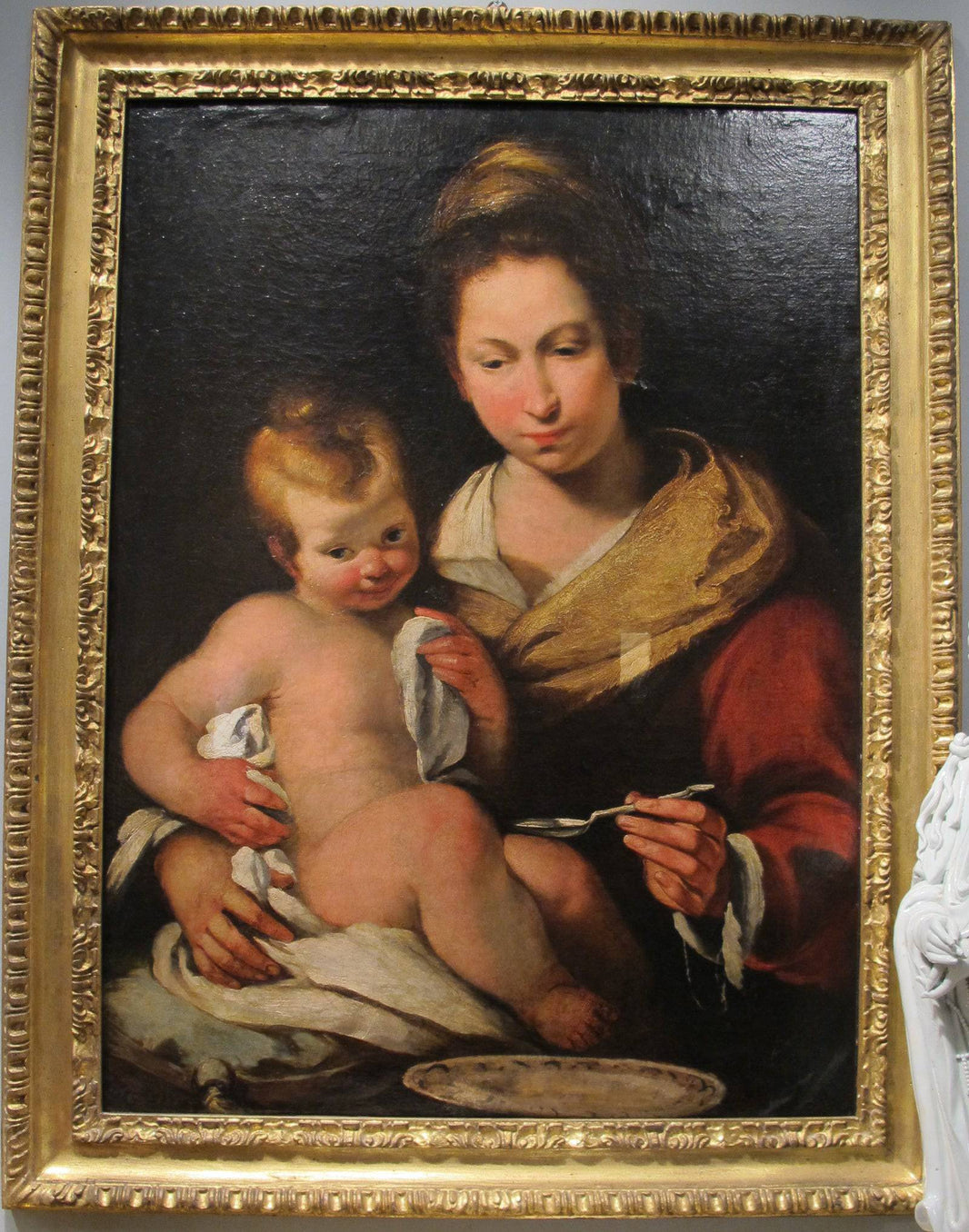Madonna della pappa by Bernardo Strozzi — hand-painted portrait oil painting reproduction on canvas