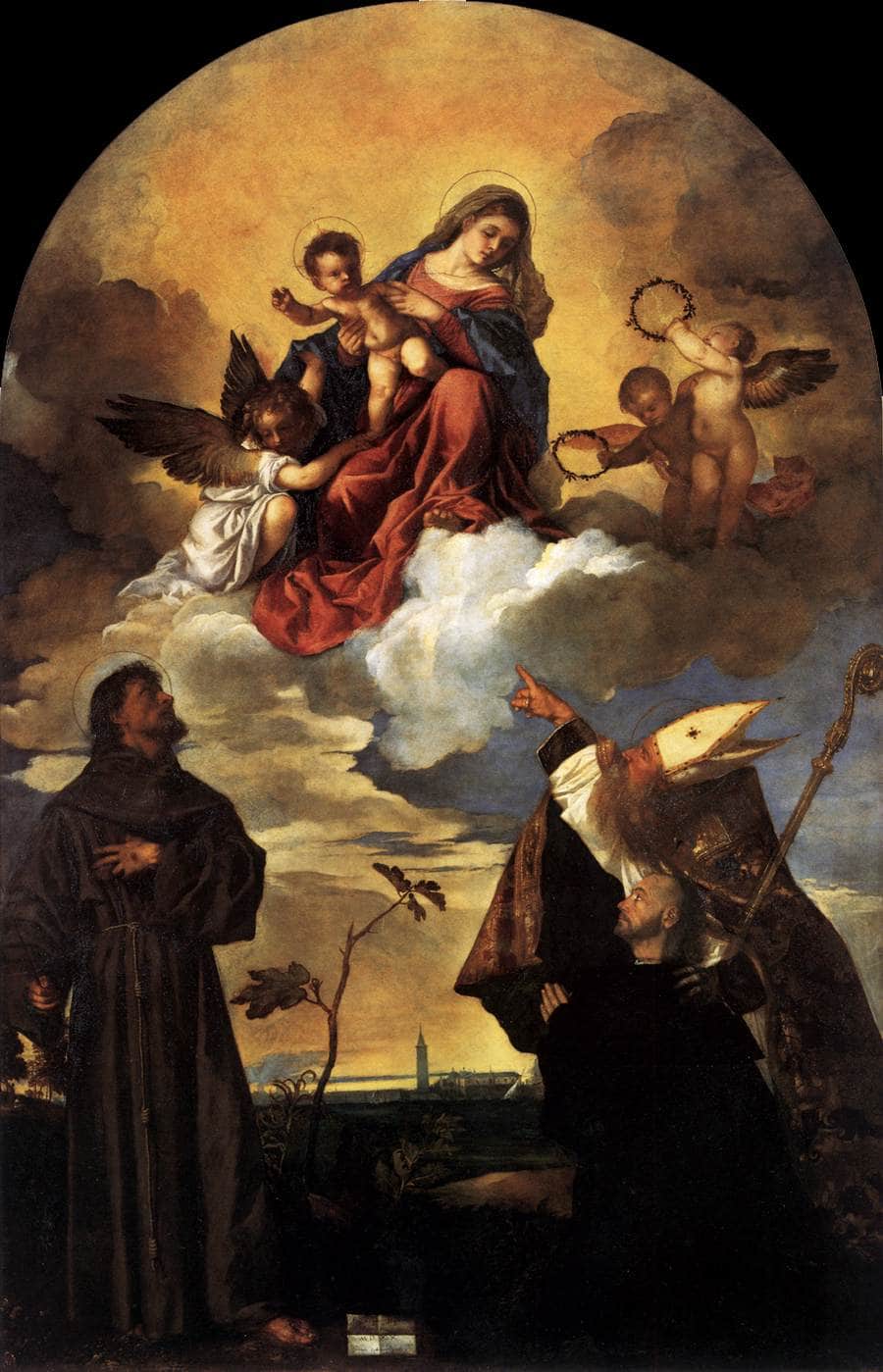 Madonna in Glory with the Christ Child and Sts Francis and Alvise with the Donor - Titian