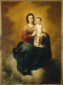 Madonna in the Clouds by Bartolome Esteban Murillo — religion oil painting wall art, Baroque