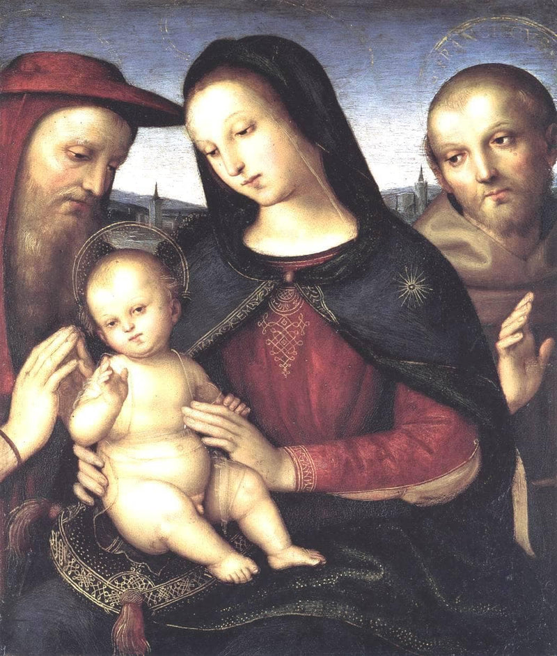 Madonna with Child and Saints on gallery wrap