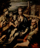 Madonna with Saint Zacharias by Parmigianino — hand-painted architectural oil painting reproduction on canvas
