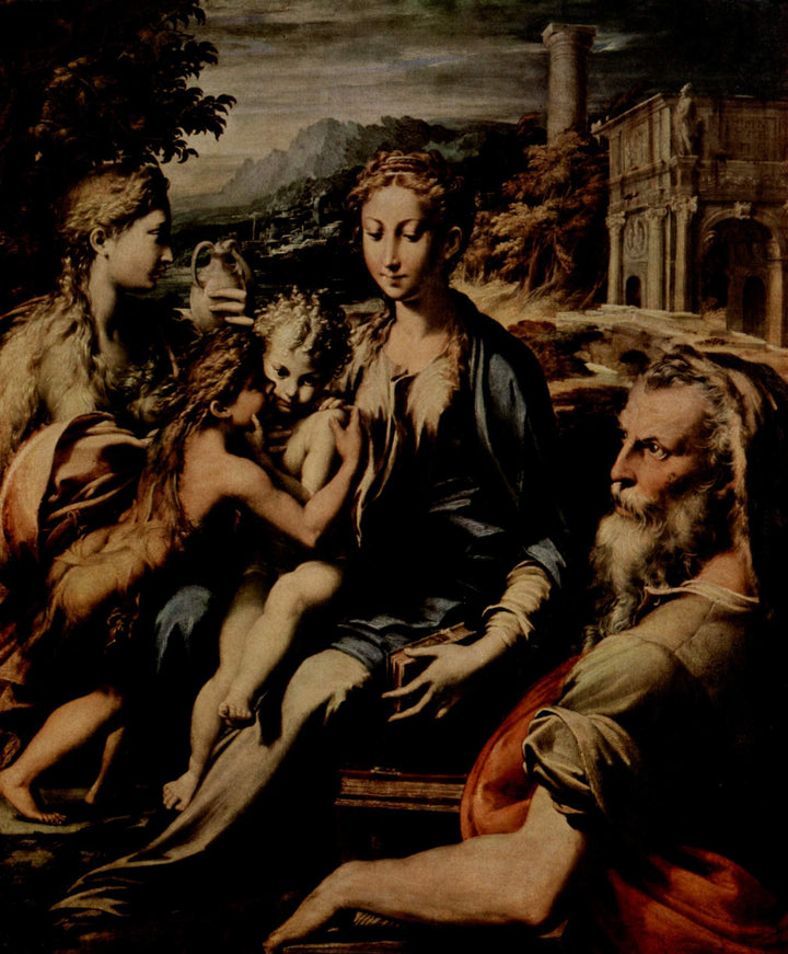 Madonna with Saint Zacharias by Parmigianino — hand-painted architectural oil painting reproduction on canvas