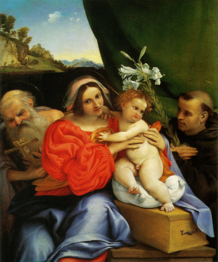 Virgin and Child with Saints Jerome and Nicholas of Tolentino by Lorenzo Lotto — hand-painted cultural oil painting reproduction on canvas