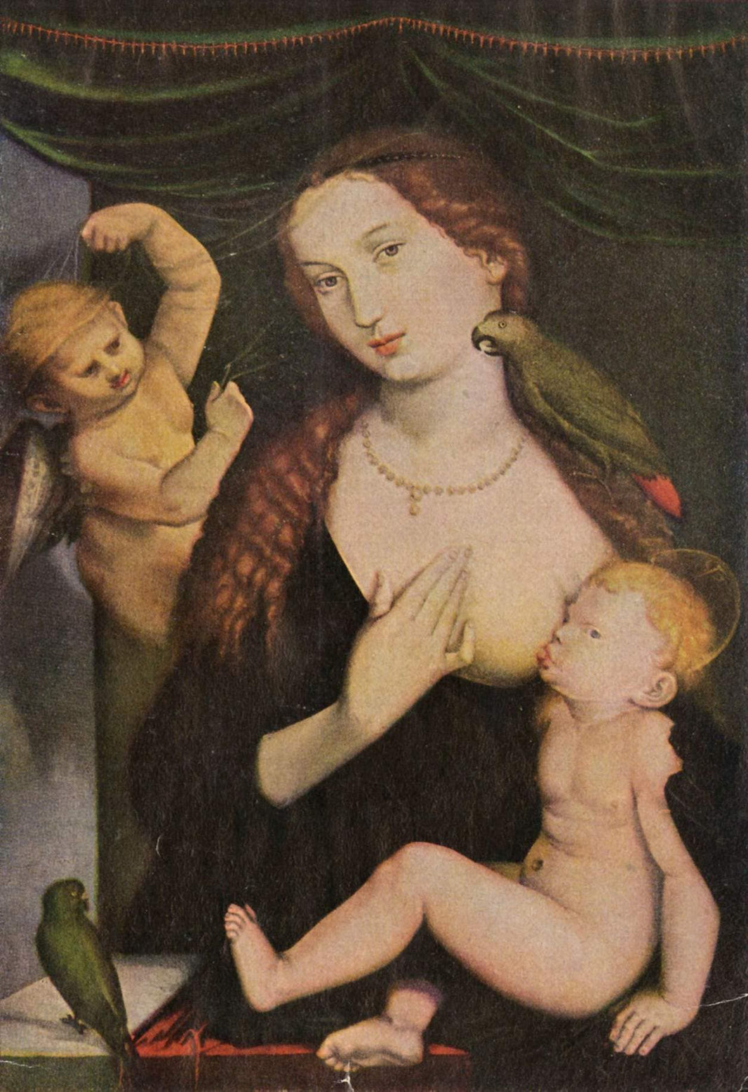 Madonna with the Parrots by Hans Baldung — hand-painted cultural oil painting reproduction on canvas