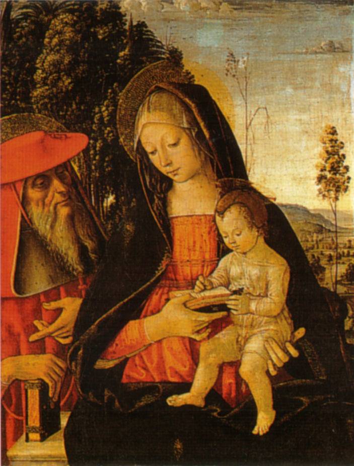 Madonna with Writing Child and St. Jerome by Pinturicchio — hand-painted cultural oil painting reproduction on canvas