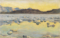Maggia Delta before sunrise by Ferdinand Hodler — hand-painted landscape oil painting reproduction on canvas