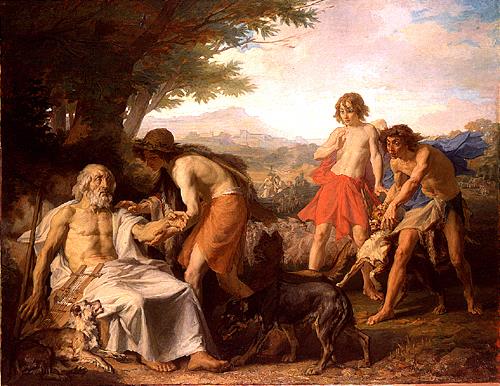 Homer in the island of Scyros - Diogène Maillart