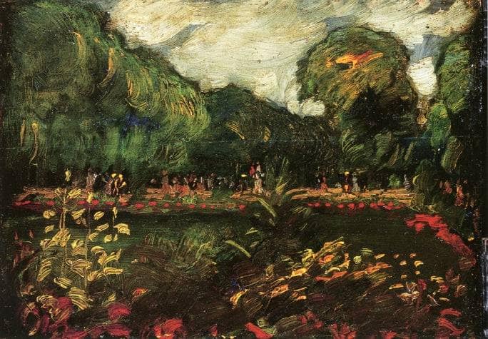 Main Entrance, Luxembourg Garden, Paris by George Luks — hand-painted botanical oil painting reproduction on canvas