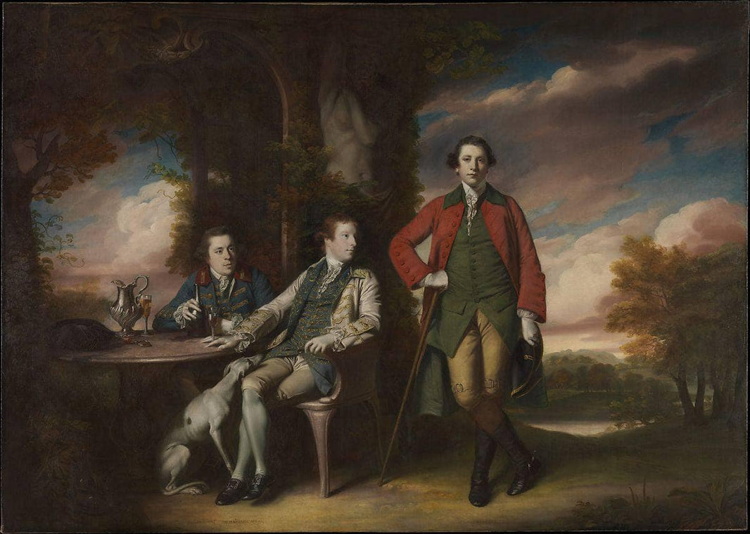 The Honorable Henry Fane (1739â1802) with Inigo Jones and Charles Blair by Joshua Reynolds — hand-painted portrait oil painting reproduction on canvas