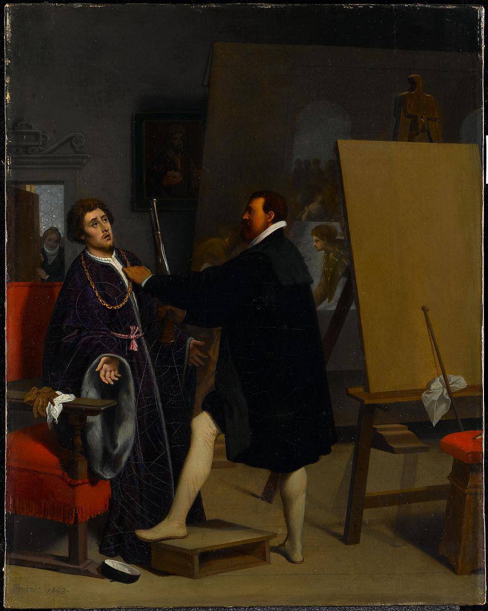 Aretino in the Studio of Tintoretto - Jean Auguste Dominique Ingres