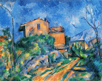 Maison Maria with a View of Chateau Noir by Paul Cezanne — hand-painted landscape oil painting reproduction on canvas