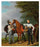 Major of Austriaâs second Dragoon regiment Valentin Josef von Veigel standing next to his horse and batman in entryway