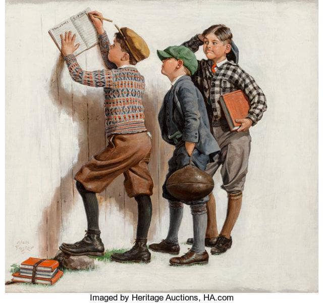 Making a Name For Himself by Alan Stephens Foster — hand-painted portrait oil painting reproduction on canvas