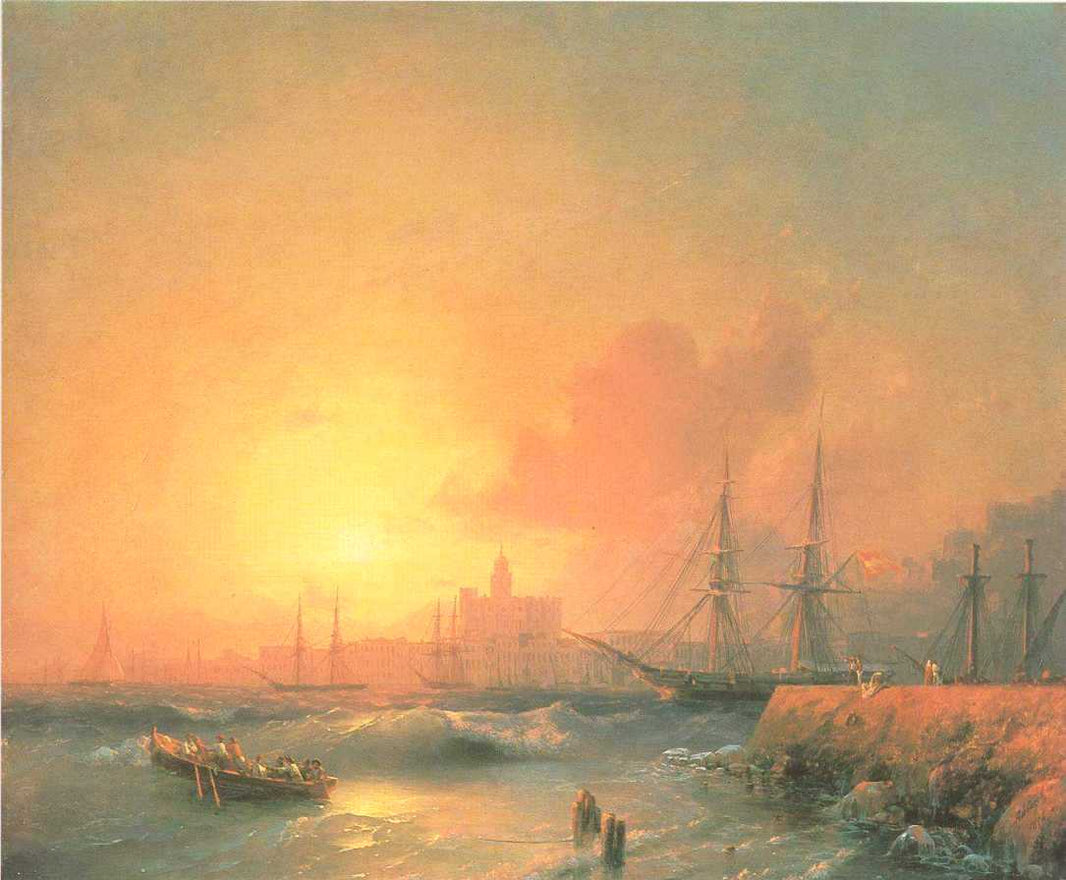 Malaga by Ivan Aivazovsky — hand-painted landscape oil painting reproduction on canvas