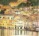 Malcesine on Lake Garda by Gustav Klimt — flower oil painting wall art, Art Nouveau Modern