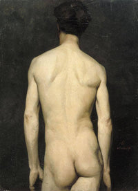 Male Model, academy study by Albert Edelfelt — hand-painted portrait oil painting reproduction on canvas