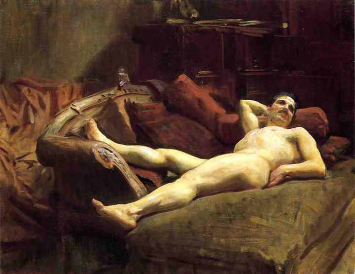 Male Model Resting by John Singer Sargent — hand-painted cultural oil painting reproduction on canvas