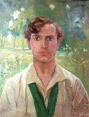 Male portrait by Vsevolod Maksymovych — hand-painted portrait oil painting reproduction on canvas