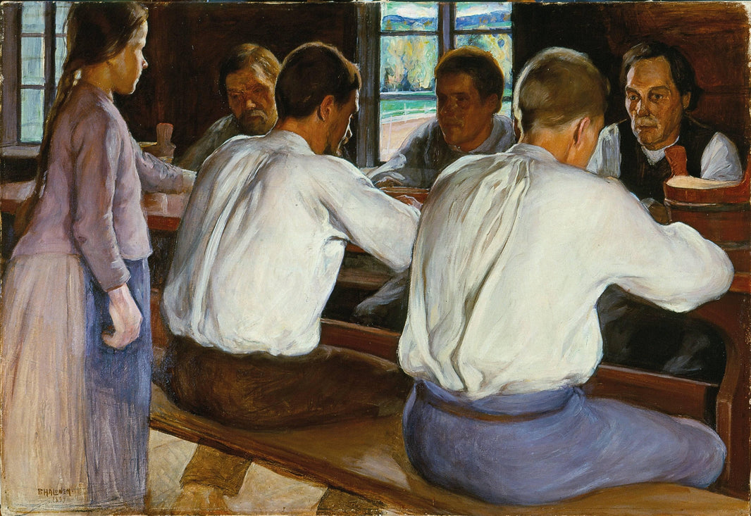 Måltiden by Pekka Halonen — hand-painted portrait oil painting reproduction on canvas